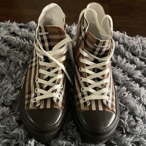 NEW Burberry  Men’s Jack Check  High top sneaker